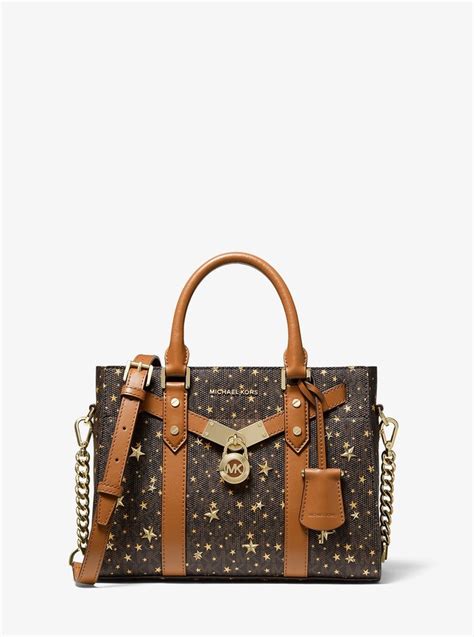 michael michael kors nouveau hamilton small star-embellished logo satchel|Michael Kors nouveau Hamilton bag.